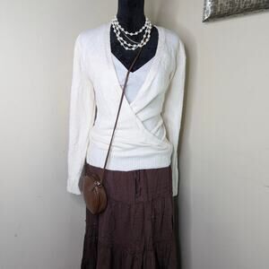 Cream cardigan wrap style sweater